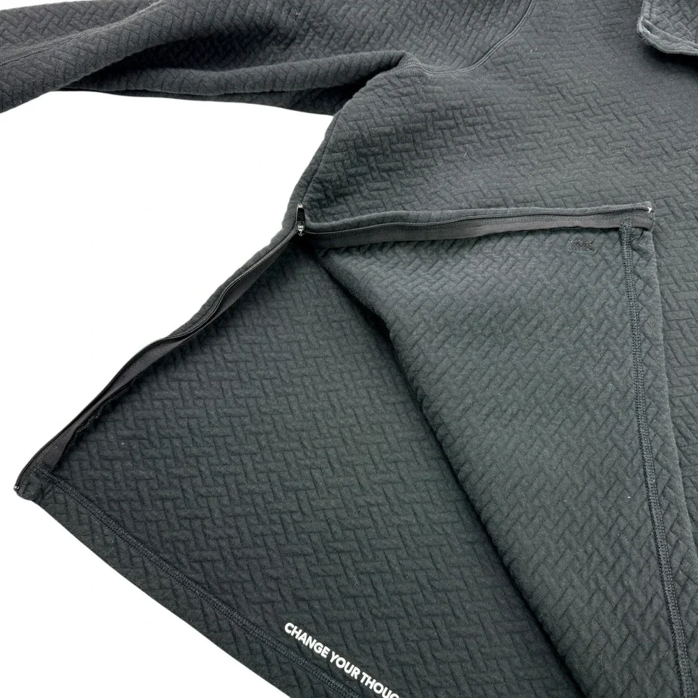 RHONE Mens Quilted 1/4 Snap Neck Pullover Sweatshirt Black Size XL - Picture 4 of 10